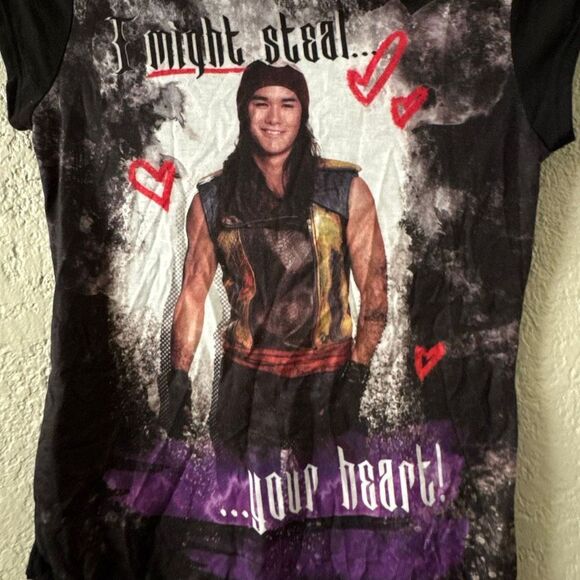 Disney Special Edition Women's Asymmetrical Tee Top Size Medium Black Graphic - Picture 3 of 11